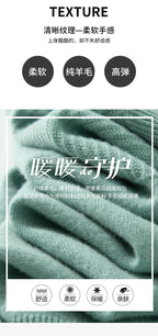 Autumn and winter new 100% pure wool men's semi-turtle neck loose knit solid color Joker casual knit bottoming shirt.