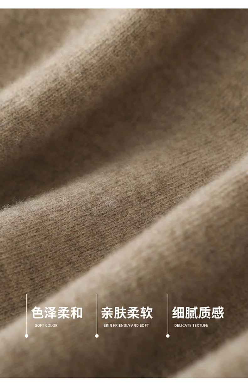 Autumn And Winter100% Pure Wool Skirt Women's Long Pocket Small A Skirt High Waist Slim Cashmere Knit A-Line Skirt