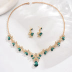 3pcs New Fashion Necklace Sets for Women Waterdrop Collar Choker Necklace Earring Jewelry Set for Prom Birthday Bridal Wedding