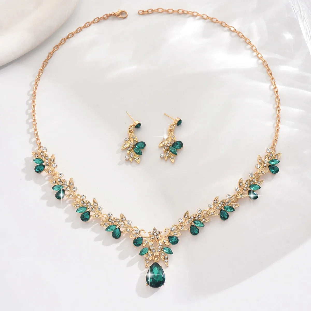 3pcs New Fashion Necklace Sets for Women Waterdrop Collar Choker Necklace Earring Jewelry Set for Prom Birthday Bridal Wedding