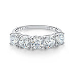 Smyoue 2.5/5CTTW D Color Genuine Moissanite Rings for Women 5 Gemstone Bridal Wedding Jewelry 925 Sterling Silver Wholesale Ring