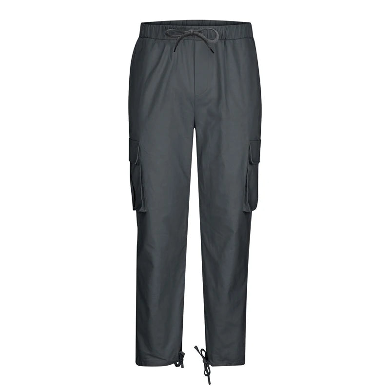 Men's Tactical Cargo Pants Multi Pocket Straight Leg Drawstring Waist Outdoor Hiking Work Casual Daily Street Travel Trousers