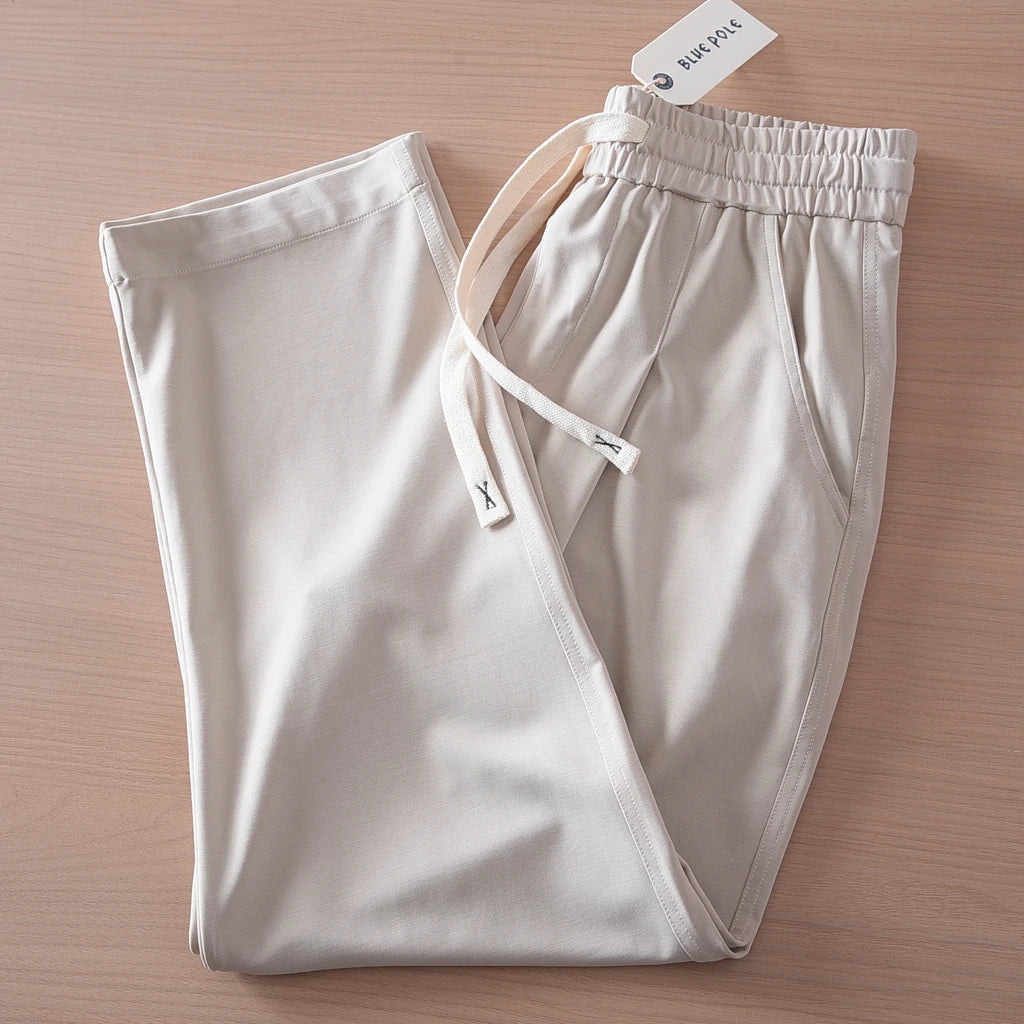 2025 Summer New Style Lightweight Breathable Smooth and Loose Straight Sweatpants Draped and Elastic Home Men's Casual Pants