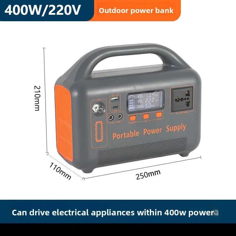 High-Capacity 400W Portable Power Station 192Wh LiFePO4 Battery AC 220V Solar Generator Fast Charge Power Bank for Camping
