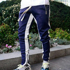 New Autumn Men's Sport Pants Casual Knitted Trousers With Zipper Pockets Solid Color Jogger pants Male pantalon chandal hombre