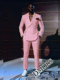 Stylish Pink Men's Suit Set 2PCS  For Wedding Formal Business Men's Suit Set Stylish Office Men's Suit Set