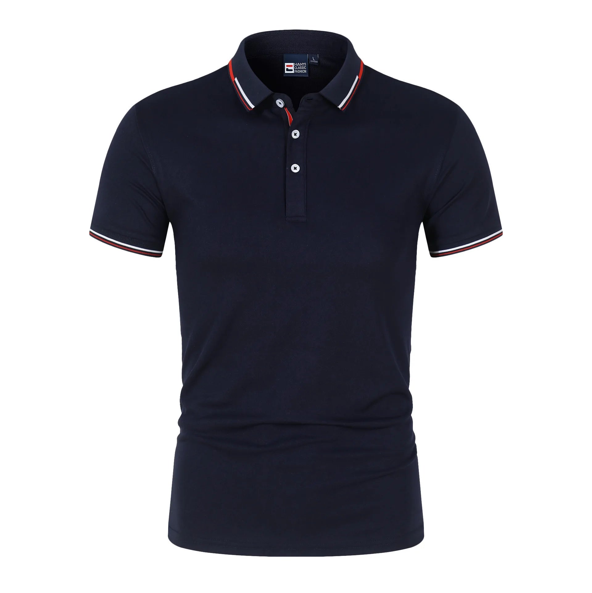 Summer Polo T Shirt Men's Solid Color Polo Shirt Short Sleeved T-shirt European and American Loose Stand Up Collar Casual Top