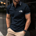 Premium Men's Polo Shirt: Skin-Friendly Material, Contrast Trim Collar & Cuffs, Stylish Graphic Print