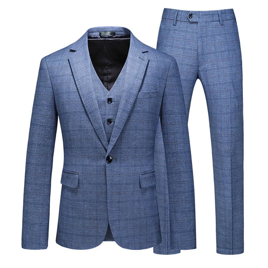 Men's Business Casual Three-Piece Set 2024 Fashion Bridegroom Dress Suit Vest Trousers High Quality