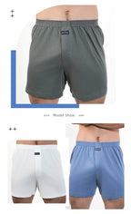 1PC Big Underpants Solid Pajama Bottoms At Home Plus Size Boxers Brief For Men High Waist Allo Pants Cotton Slacks Sleep Bottoms