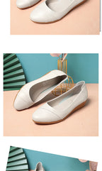 Women Fashion Light Weight Wedge Heel Comfort Spring Autumn Shoes Casual Sweet  Black Leather Soft Bottom Flat Shoes