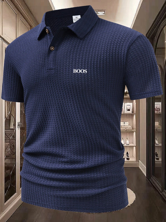Men's Short-Sleeved Polo Shirt Pure Color Street Style Lightweight Lapel Summer Jogging Sports Top - Breathable T-Shirt for