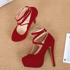 Summer New European American Fashion Cross Ankle Strap High Heels For Women Night Club Party Dress Shoes Comfortable Elegant