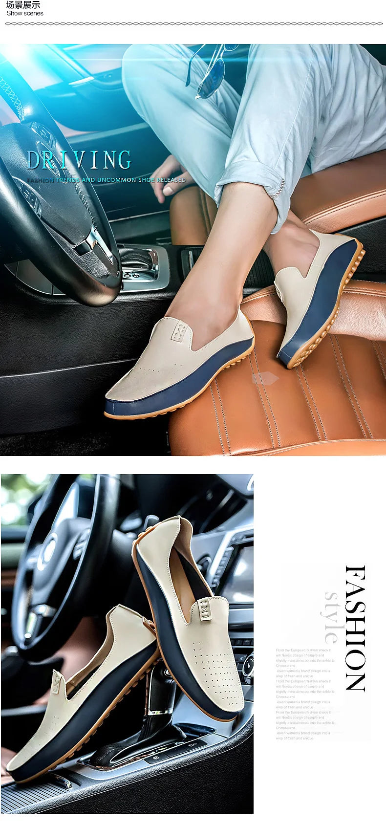 Summer Men Casual Flats Fashion Genuine Leather Soft Moccasins Brand Loafers High Quality Breathable Men Dress Shoes Size 36-47