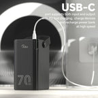70000mAh Power Bank  With 20W PD 22.5W QC Quick Charging Powerbank Support FCP AFC VOOC 22.5 Portable PoverBank For Oppo Oneplus