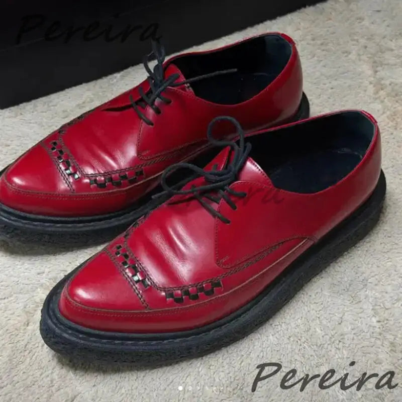 Men's Leopard Print Cowhide Derby Shoes Pointed Toe Genuine Leather Thick Soled Oxfords Spring Summer New Business Dress Shoes