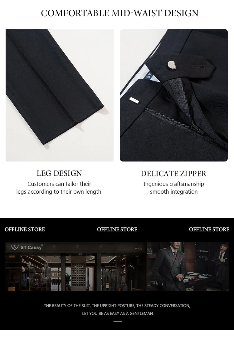luxury 2-piece suit set men's party outfit high-end double breasted business casual suit groom's wedding dress shawl collar