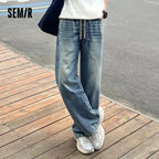 Semir Men Pants Denim American Vintage Loose Straight Leg Trendy Fashion Comfort Commute 2026 Summer Casual Style Top