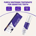 Purple whitening toothpaste, deep cleaning, stain removal, fresh breathing, daily household essential oral care, 30ml