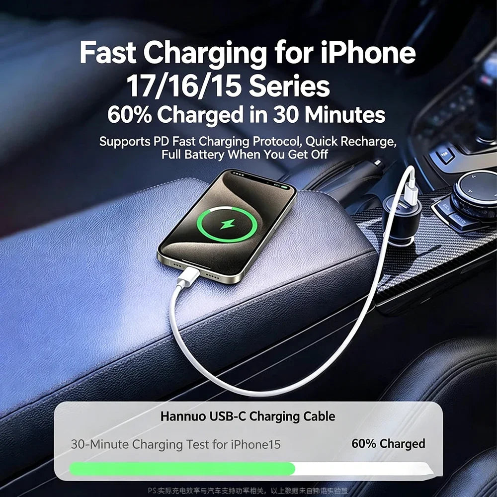 Carplay Cable Car Charger Cord USB A to Type C Cable Fast Charging Data Transfer for iPhone 17 16 15 Mobile Phone 1m 1.5m 2m