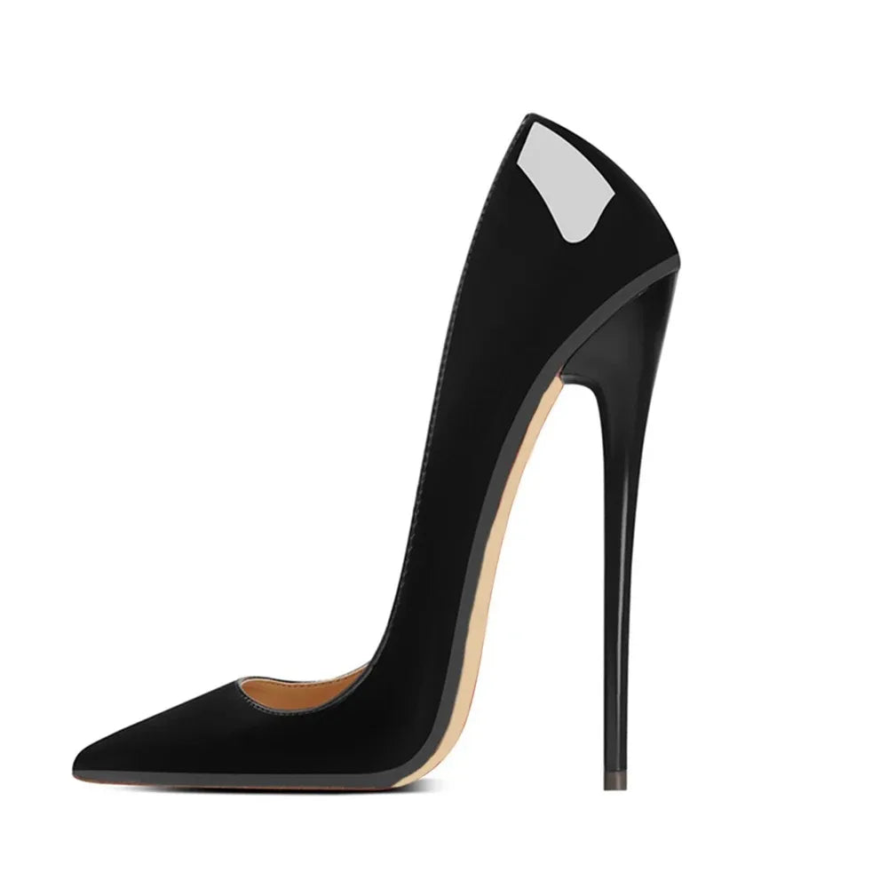 Customize 16CM Extreme High Heels Black Patent Pointed toe Unisex Design Man Slip on Show Pumps Pole Dancing Crossdress Shoes