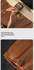 3PCS/Pack Luxury Ice Silk Satin-like Men's Panties Super Soft Boxer Homme Cool Breathable Comfortable Man Underwear Underpants