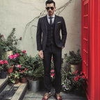 Men Blazers 3Pieces Sets Wedding Formal Elegant Business Luxury Full Vest Pants Coats Classic Jackets Suit Coat Blazers Trousers