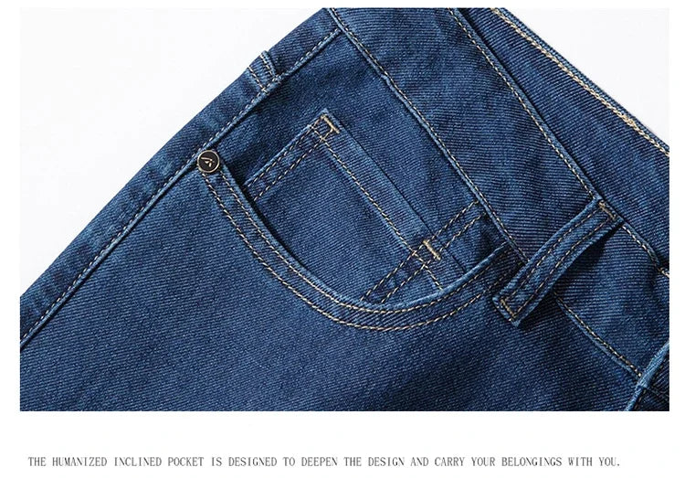 2026 Stretch Men's Fitted Straight Jeans Korean Youthful Vitality Spring Summer Thin Breathable Cotton  Lightweight Trousers