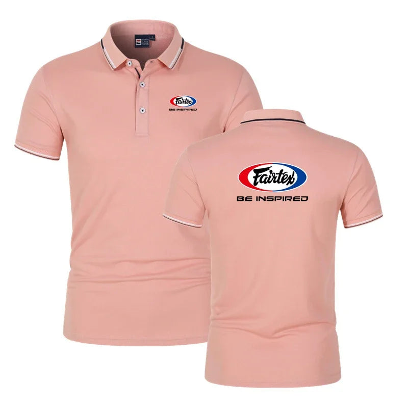 Fairtex Men'S Solid Short Sleeve Polo Shirt For Kickboxing Muay Thai Summer Business Casual Youth Popular T-Shirt