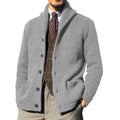 Casual Fashion Men's Lapel Pure Cardigan Solid Color Sweater in Autumn and Winter Warm Knitted Jacket
