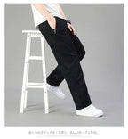 Mens Cotton Pants Spring Summer Sports Casual Pants Cargo Trousers Loose Fit with Zipper Pockets Big Size 5XL