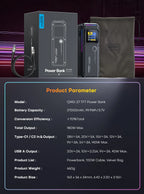 QOOVI PD140W Power Bank 27000mah Fast Charging Portable Battery Capacity Powerbank For iPhone Macbook Laptop Samsung Xiaomi