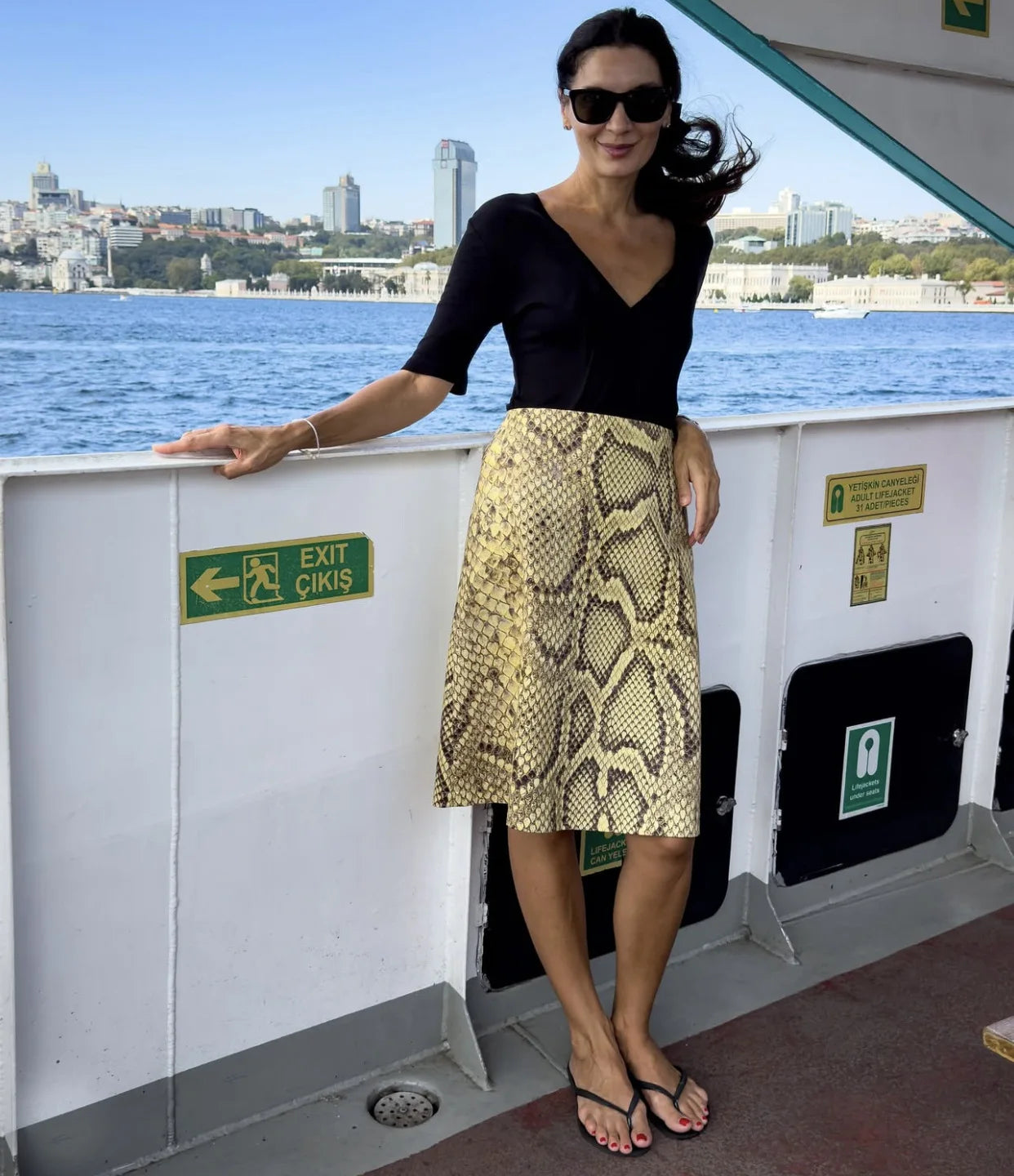 Tossy Snakeskin Printed Fashion Skirt Women's High Waist Slim Contrast Patchwork Commute Streetwear Female Vintage Y2k Skirt