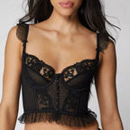 French Embroidery Lace Women's Bra Set Top Sweet Female Wedding White Bralette Vest Sexy Corset Bras Comfortable Intimates