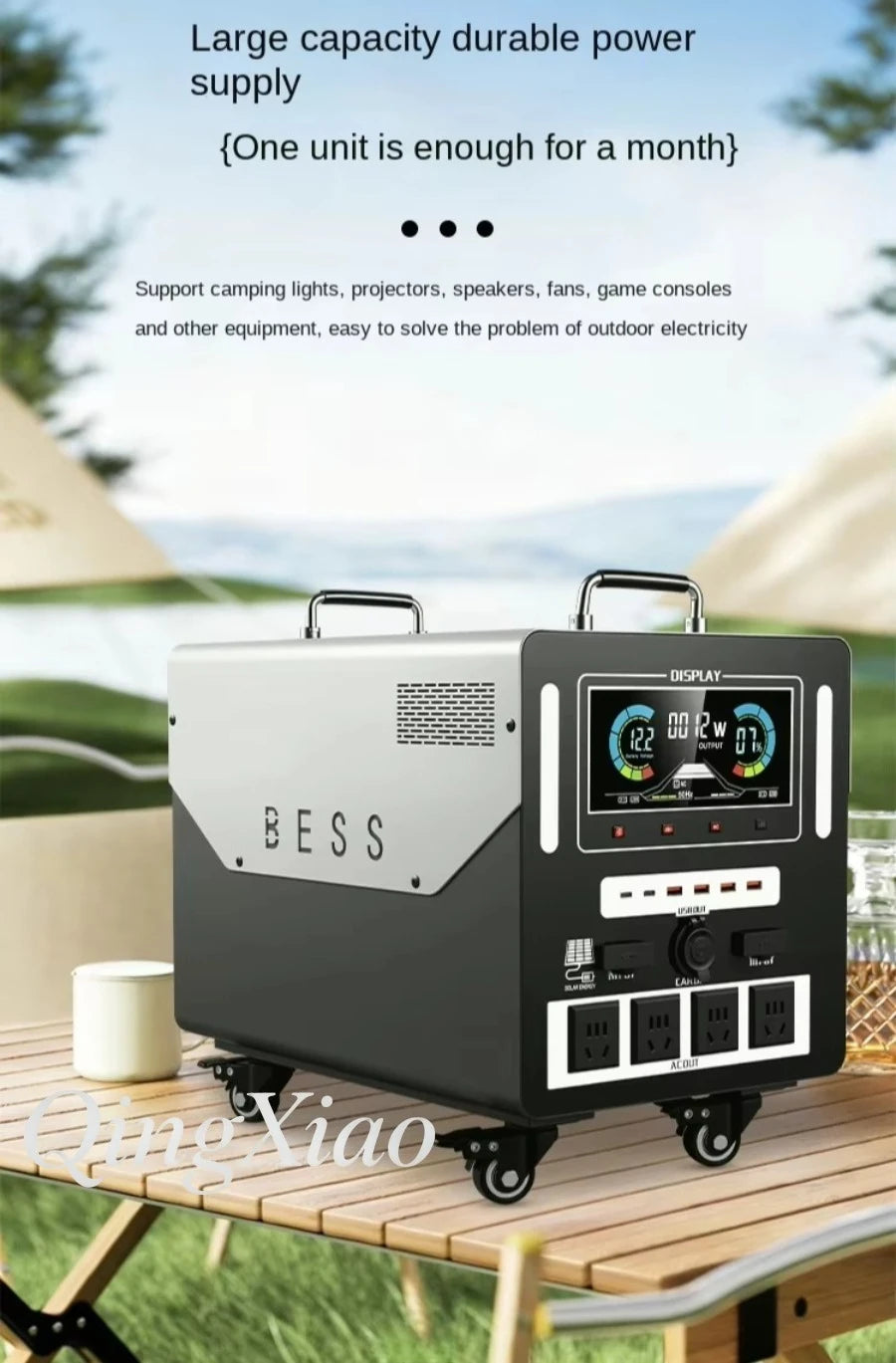 Large Capacity Portable Power Station 220V High Power Outdoor Camping Emergency Backup Power Supply For Home And Travel