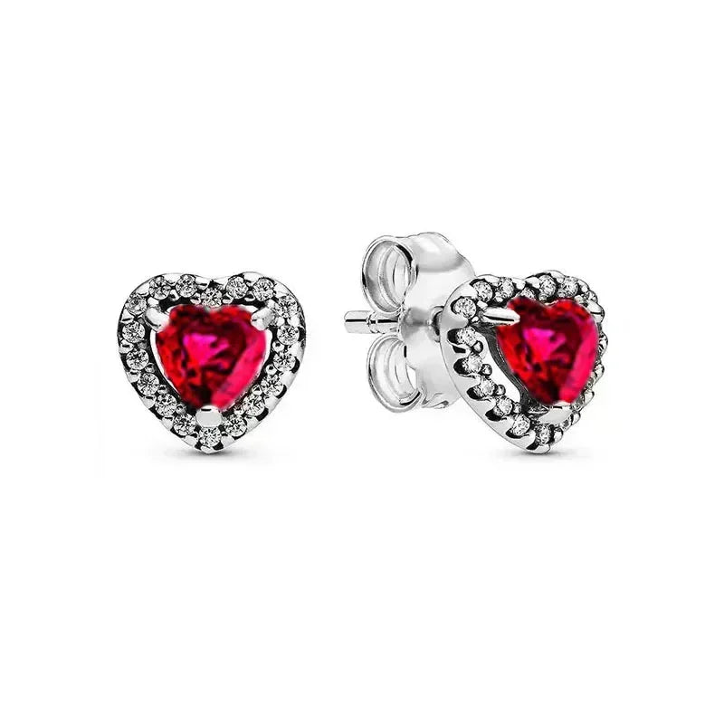 925 sterling silver heart-shaped ring necklace earrings sparkling luxury crystal women's jewelry set holiday surprise gift