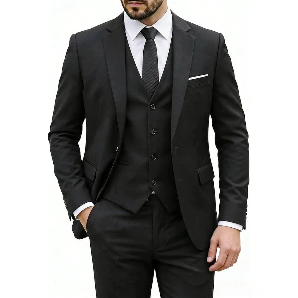 Men Suits For Wedding 3 Pieces 2 Set Elegant Slim Fit Jackets Pants Blazers Formal Outfit Fashion Business Classic 2026 Costume