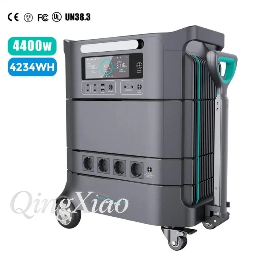 Portable Power Station With Lifepo4 Battery Large Capacity Solar Generator For Home Backup Outdoor Camping And Emergency Use