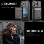 Magnetic 2 in 1 Detachable for iPhone 16/15/14 Pro Max 16 Plus Wallet Case with Card Holder,Magnetic Flip Kickstand Credit Slots