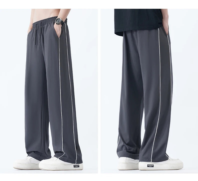 Summer Men Sweatpants Joggers Straight Pants Neutral Breathable Loose Outdoor Quick Drying Fabric Fitness Pants Casual Trouser