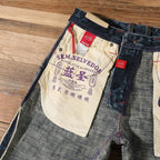 22oz Heavyweight 100% Cotton Washed Men's Selvedge Denim Jeans Taiwan Hand-spun Yarn Plant-dyed Standard Straight Fit Pants 5KM