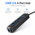 USB 3.0 Hub 4 Ports 5M Extension Cable Multi Port USB Hub Adapter High Speed Data Transfer for Laptop PC Computer Notebook