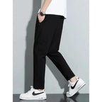 Men's Summer Ice Silk Jogger Sweatpants Zipper Pockets Breathable Running Gym Workout Athletic Mesh Pants Drawstring Design