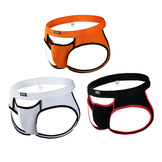 3PCS Sexy Underwear Men Briefs Thongs Men's Underwear Open Butt Sexy Underpants Men's Briefs Thong ropa Interior Hombre Panties