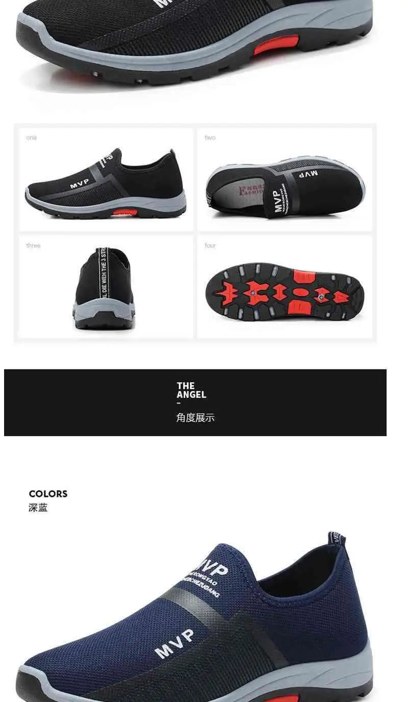 Slip on Mesh Men Shoes Lightweight Sneakers Men Fashion Casual Walking Shoes Breathable Slip on Mens Loafers Zapatillas Hombre