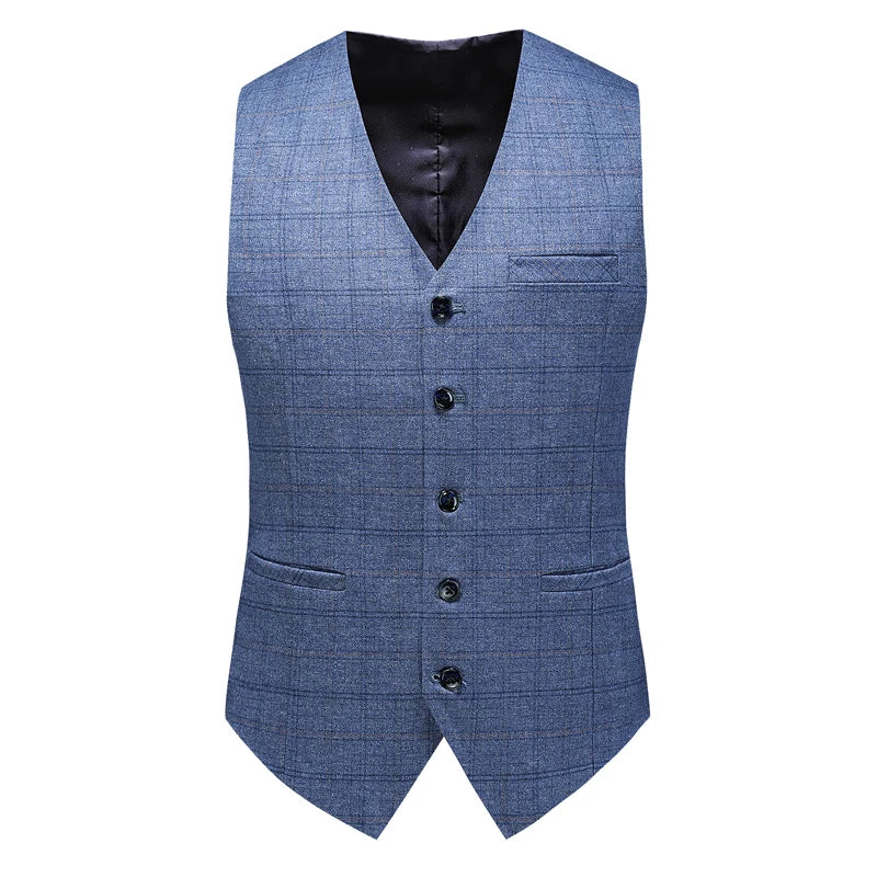 Men's Business Casual Three-Piece Set 2024 Fashion Bridegroom Dress Suit Vest Trousers High Quality