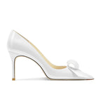 Bow High Heels Women's New Sweet Pointed Stiletto Comfortable Patent Leather Women's Shoes