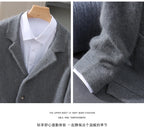 New Mink Wool Cardigan Men's Padded Sweater Coat Business Casual Knitted Cashmere Sweater Coat