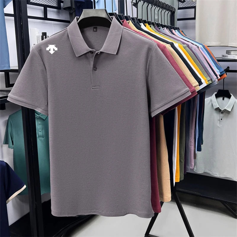 Mercerized Cotton100% Men's Summer Luxury Brand Short Sleeves Polo Shirt 25 Colors Choose From T-Shirt Business Leisure Men Top