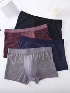 4PcsLot Men's Ice Silk Pantie Underpant Shorts Breathable Underwear Men's Panties Antibacterial Ultrathin Shorts Plus Size L-5XL